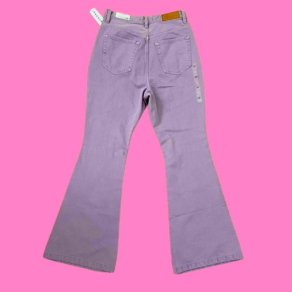 Purple high rise flare jeans
